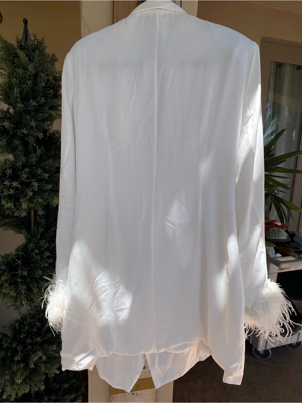 Nasty Gal White Feather-Trim Blazer Dress - Picture 7 of 7